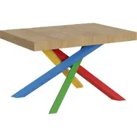 Itamoby Uittrekbare tafel 90x130/390 cm, Volantis eikenhout, naturel afwerking, frame 4 poten