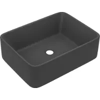 Syfax Wastafel 41x30x12 cm keramiek mat donkergrijs