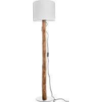 Nowa Houten vloerlamp Norin met witte kap