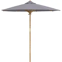 vidaXL Tuinparasol Ø 217 x 230 cm Bamboe Rond Donkergrijs