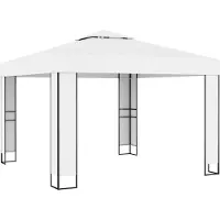 Syfax Prieel met dubbel dak 3x3 m wit