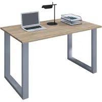 VCM Lona Bureau 110x80 cm U-frame Sonoma eiken decor/zilverkleurig.