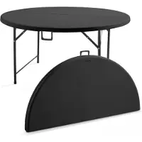 Oviala - Opvouwbare ronde tafel voor 8 personen zwart - REKKEM
