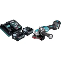 Makita GA 041 GD201 Accu haakse slijper 40 V max. 125 mm X-LOCK Brushless + 2x accu 2,5 Ah + lader