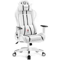 Diablo Gaming stoel X-One 2.0. Kantoorkruk. Verstelbare armleuningen. Ergonomisch ontwerp. Nek- en lendensteun. Kleur: Wit-zwart. Maat: Normaal