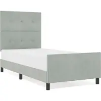 vidaXL Boxspring bed met hoofdeinde Lichtgrijs 100 x 200 cm Fluweel