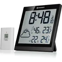 Bresser Weerstation - TemeoTrend JC - Zwart - LCD-scherm met Weersvoorspelling - Binnen en Buiten