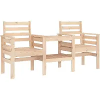 vidaXL Tuinbank met tafel, 2-persoons, massief hout, grenen