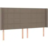 vidaXL Hoofdbord met randen 183x16x118/128 cm stof taupe