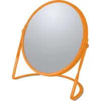 Spirella Make-up spiegel Cannes - 5x zoom - metaal - 18 x 20 cm - oranje - dubbelzijdig - Make-up spiegeltjes