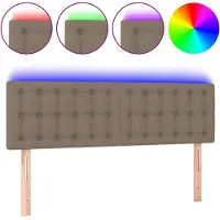 vidaXL Hoofdbord LED 144x5x78/88 cm stof taupe