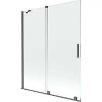 Mexen Velar douchewand 2-delig schuifbaar 140 x 150 , transparant, geborsteld geweergrijs - 896-140-000-01-66