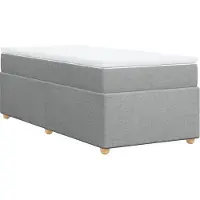 vidaXL Boxspring met matras stof lichtgrijs 80x200 cm
