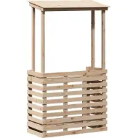 Syfax Tuinbartafel met dak 112,5x57x195,5 cm massief hout