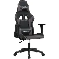 vidaXL Gamestoel kunstleer zwart en grijs