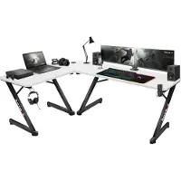 Huzaro - Hero 7.0 White - Gaming Bureau - Hoek Bureau