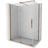 Mexen Velar schuifdouchecabine 160 x 70 , transparant, roze goud - 871-160-070-01-60