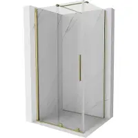 Mexen Velar schuifdouchecabine 100 x 90 , transparant, goud - 871-100-090-01-50