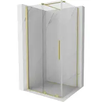Mexen Velar schuifdouchecabine 100 x 85 , transparant, goud geborsteld - 871-100-085-01-55