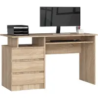 Akord Bureau CLP 135 cm met 3 Laden / Computerbureau / Computer Tafel / Bureautafel / Sonoma Eik / 135 x 77 x 60 cm