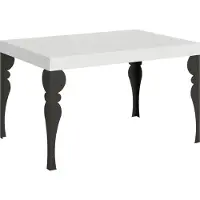 Itamoby Paxon uitschuiftafel 140/224x80 cm, esdoornhout, wit, met poten in antracietgrijs