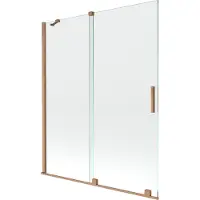 Mexen Velar badwandscherm 2-delig schuifbaar 140 x 150 , transparant, geborsteld koper - 896-140-000-01-65