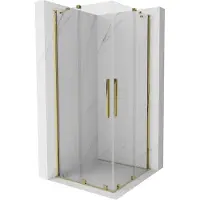 Mexen Velar Duo schuifbare douchecabine 80 x 80 , transparant, goud - 871-080-080-02-50
