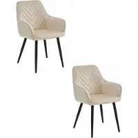 Leobert Chaise - Leobert - Nana - Fluweel, beige/zwarte poten - Set van 2