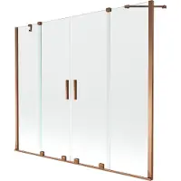 Mexen Velar Duo badwand 2-delig schuifbaar 170 x 150 , transparant, roze goud - 896-170-000-02-60
