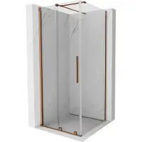 Mexen Velar schuifdouchecabine 120 x 120 , transparant, rosegoud - 871-120-120-01-60