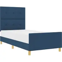vidaXL Bedframe met hoofdeinde Blauw 100 x 200 cm Stof