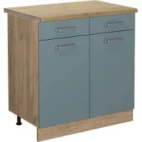 Vicco R-Line Keukenonderkast – 80 cm, WB Eik Blauw-grijs