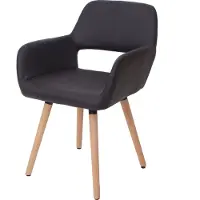 MCW Eetkamerstoel -A50 II, keukenstoel, retro jaren 50 design ~ kunstleer, bruin, lichtgekleurde poten