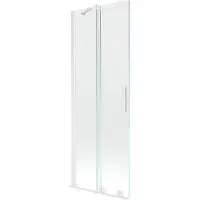 Mexen Velar badwand 2-delige schuifwand 75 x 150 , transparant, wit - 896-075-000-01-20