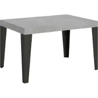 Itamoby Uittrektafel 120/380x90 cm, met een "vlam beton" oppervlak en antracietkleurige poten