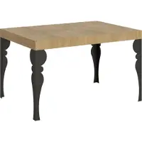 Itamoby Uittrekbare tafel 90x130/390 cm. Onderstel: Paxon, eikenhout, naturel/anthraciet