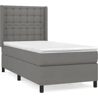 Syfax Boxspring met matras stof donkergrijs 90x200 cm