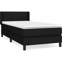 vidaXL Boxspring met matras stof zwart 100x200 cm