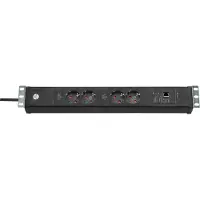 Brennenstuhl 1156057984 Premium Web-Line Internet 19" PDU | Server Stekkerdoos | 16A met 4x Type F Stopcontacten | Main-Follow Functie | LAN Stopcontact | 3 meter