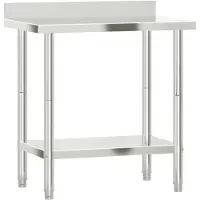 Syfax Keukenwerktafel met spatscherm 82,5x55x93 cm roestvrij staal