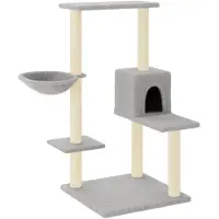 Syfax Kattenmeubel met sisal krabpalen 95 cm lichtgrijs