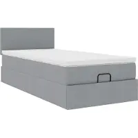 Syfax Bed met matras 90x200 cm stof lichtgrijs