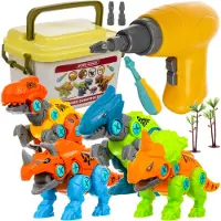 Kruzzel Dinosaurus Constructieset - Bouwplezier voor 3-7 jaar - 4-in-1 speelgoed