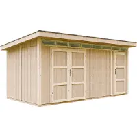 Timbela M905C-HARVEST HONEY - LP SmartSide Tuinhuis op houtbasis - 11,47 m² - 530x279xH237 cm - met vloer en verf