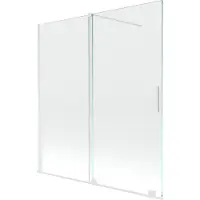 Mexen Velar badwand, 2-delig schuifbaar 150 x 150 , transparant, wit - 896-150-000-01-20