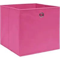 vidaXL Opbergboxen 10 st 32x32x32 cm stof roze