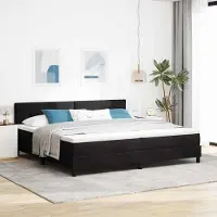 Prolenta Maison Exclusive - LED boxspringbed met hoofdeinde, zwart, 200 x 200 cm, fluweel