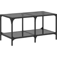 vidaXL Salontafel met zwart glazen blad 78,5x40x40 cm staal