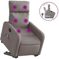 Syfax Sta-op-massagestoel verstelbaar stof taupe