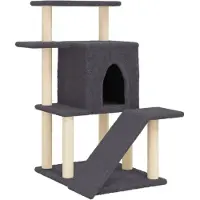 Syfax Kattenmeubel met sisal krabpalen 97 cm donkergrijs